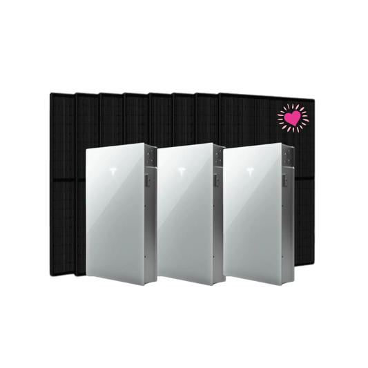 MyPwr3X 14.0 kW Solar Energy System + 3 Tesla Powerwall 3 (40.5kWh) Battery Home Backup. *Net Cost after Incentives. Lifetime Savings $110,000 or More! - Sunlove Solar